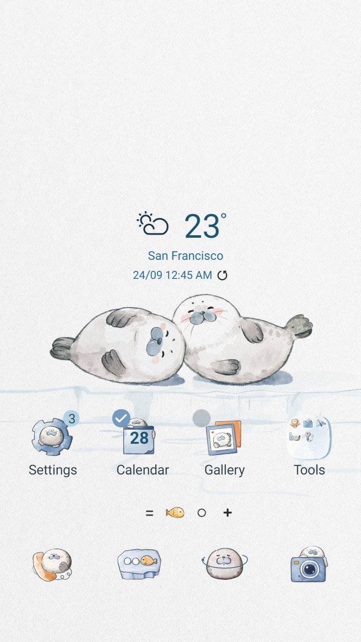 ❤️Mun❤️ Adorable seals ~❤️ Premium Theme seal sunbathing bliss on sunny ice floes