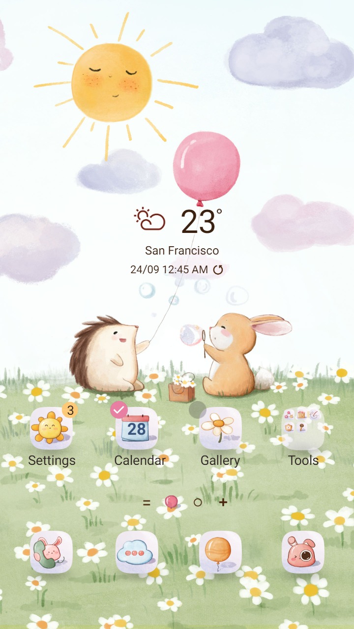 ❤️Mun❤️ Rabbit and Hedgehog ~❤️ Premium Theme confide in each other under the sunshine