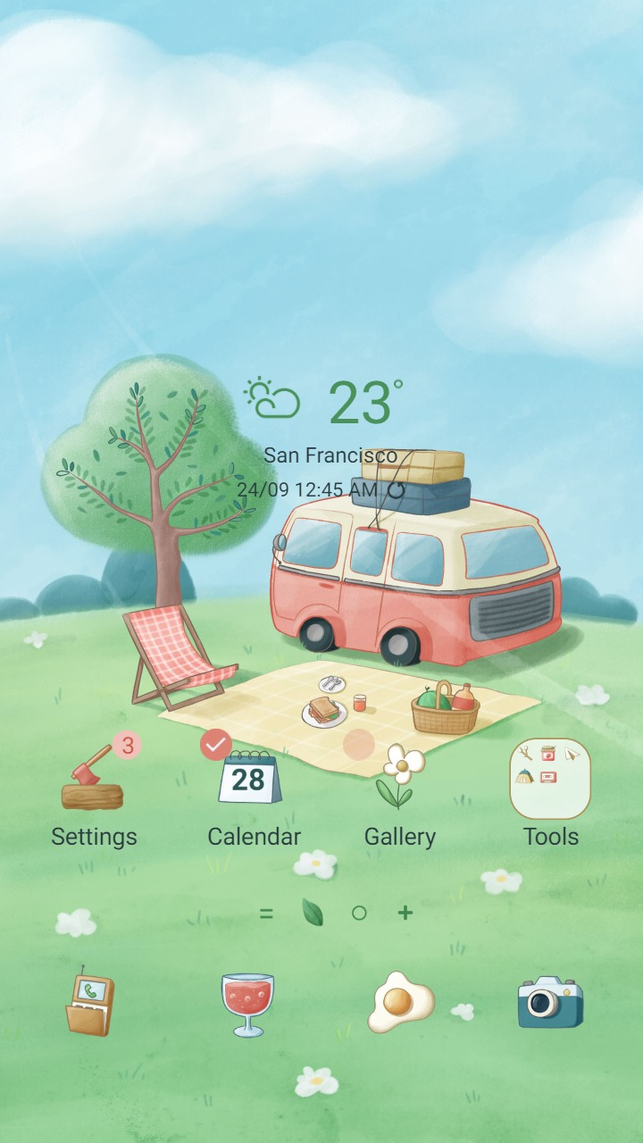 ❤️Mun❤️ Hillside Haven ~❤️ Premium Theme a camping trip between spacious hills and blue sky