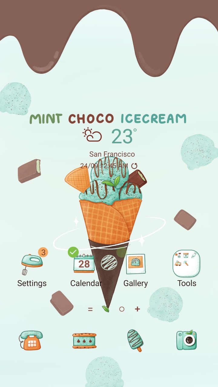 ❤️Mun❤️ Mint Chocolate ice cream ~❤️ Premium Theme cool chocolate mint ice cream for the summer