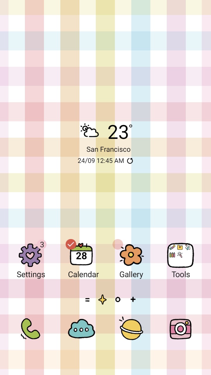 ❤️Mun❤️ Pastel Gingham ~❤️ Premium Theme about colorful pastel lines