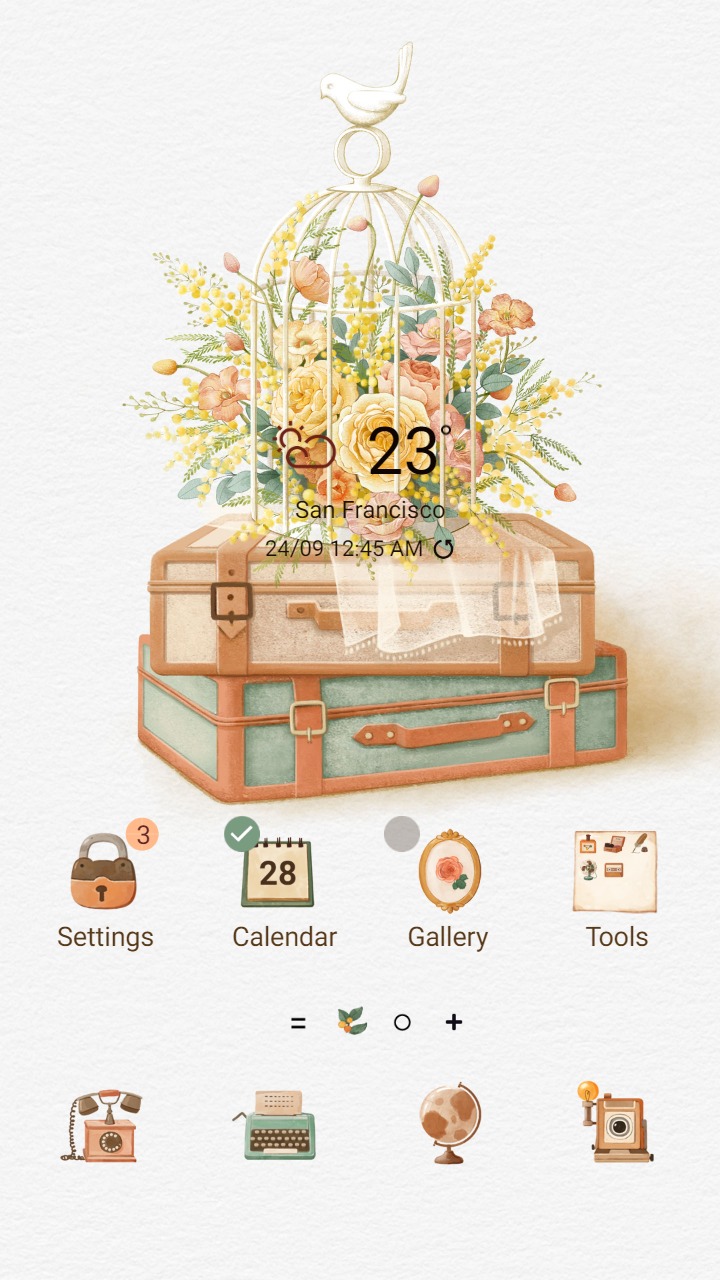 ❤️Mun❤️ Floral Bird Cage ~❤️ Premium Theme about the captivating beauty of the flowers in the cage