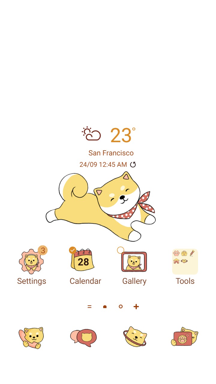 ❤️Mun❤️ Smile of Shiba ~❤️ Premium Theme Free the cuteness of the shiba dog in a scarf