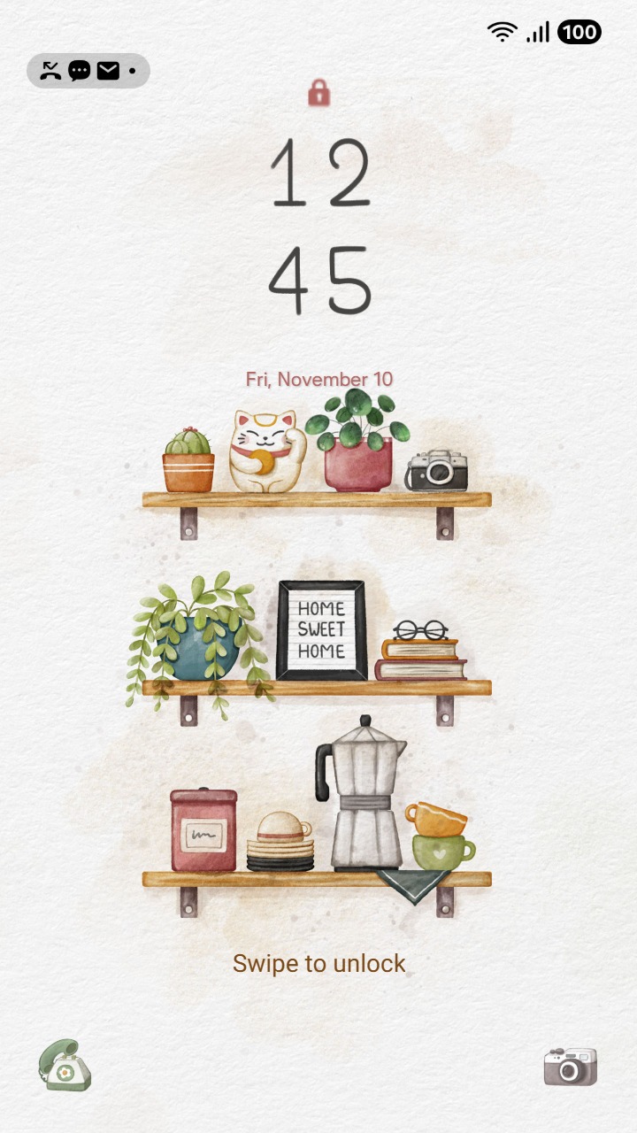 ❤️Mun❤️ Cozy Shelves ~❤️ Premium Theme decorate your phone with cozy vibes