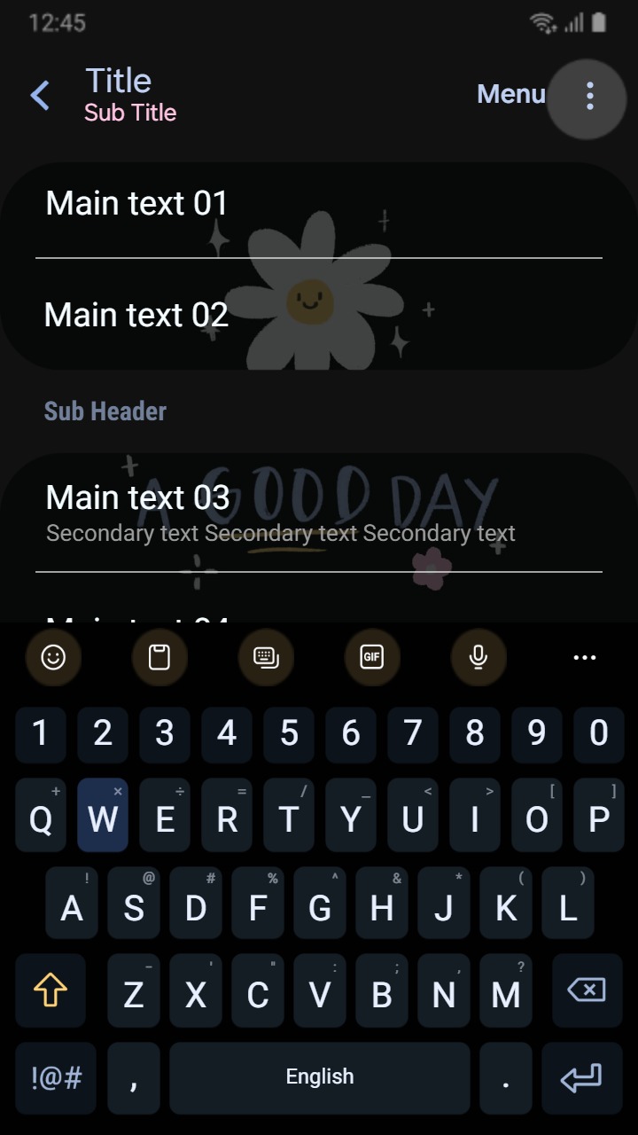 ❤️Mun❤️ Midnight Bloom ~❤️ Premium Theme a happy daisy in dark mode