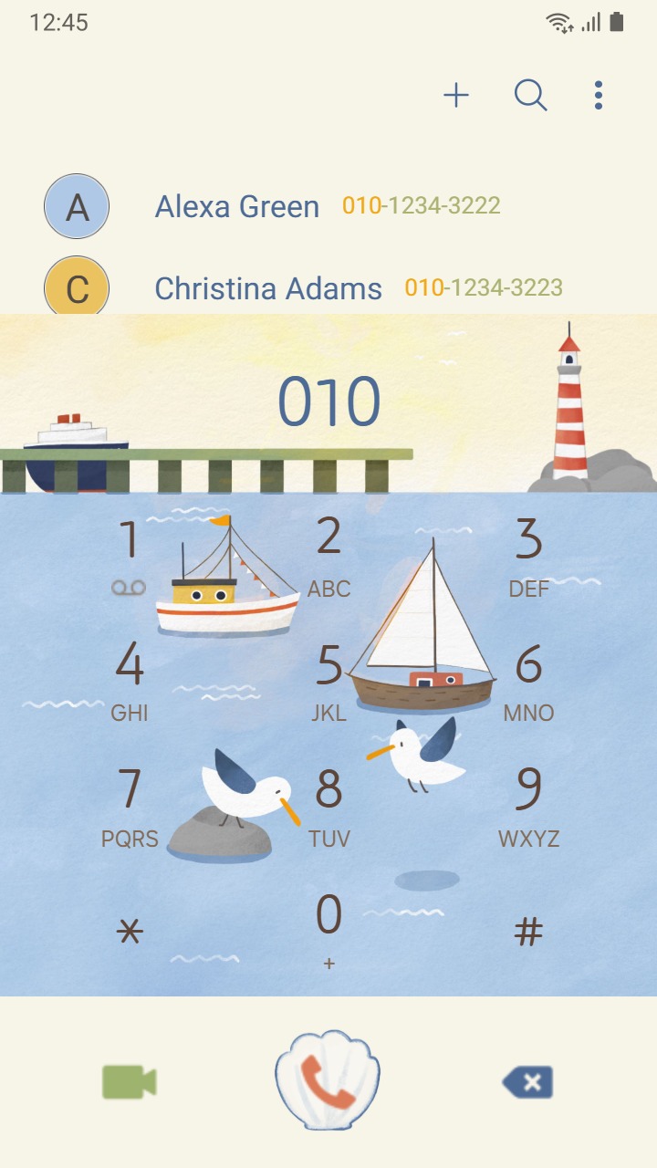 ❤️Mun❤️ Seaside Adventure ~❤️ Premium Theme a peaceful seascape with boats and seagulls
