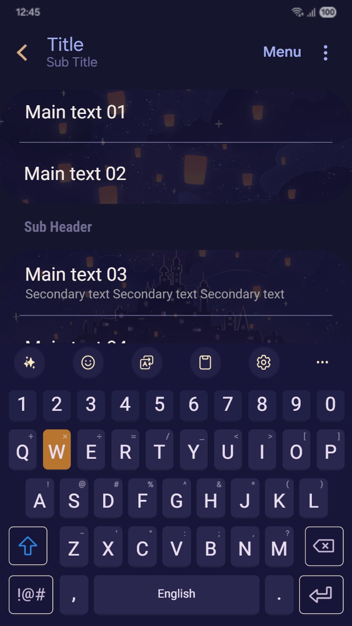 ❤️Mun❤️ Lantern Night ~❤️ Premium Theme glowing lanterns rise above a dreamy town under a starlit sky