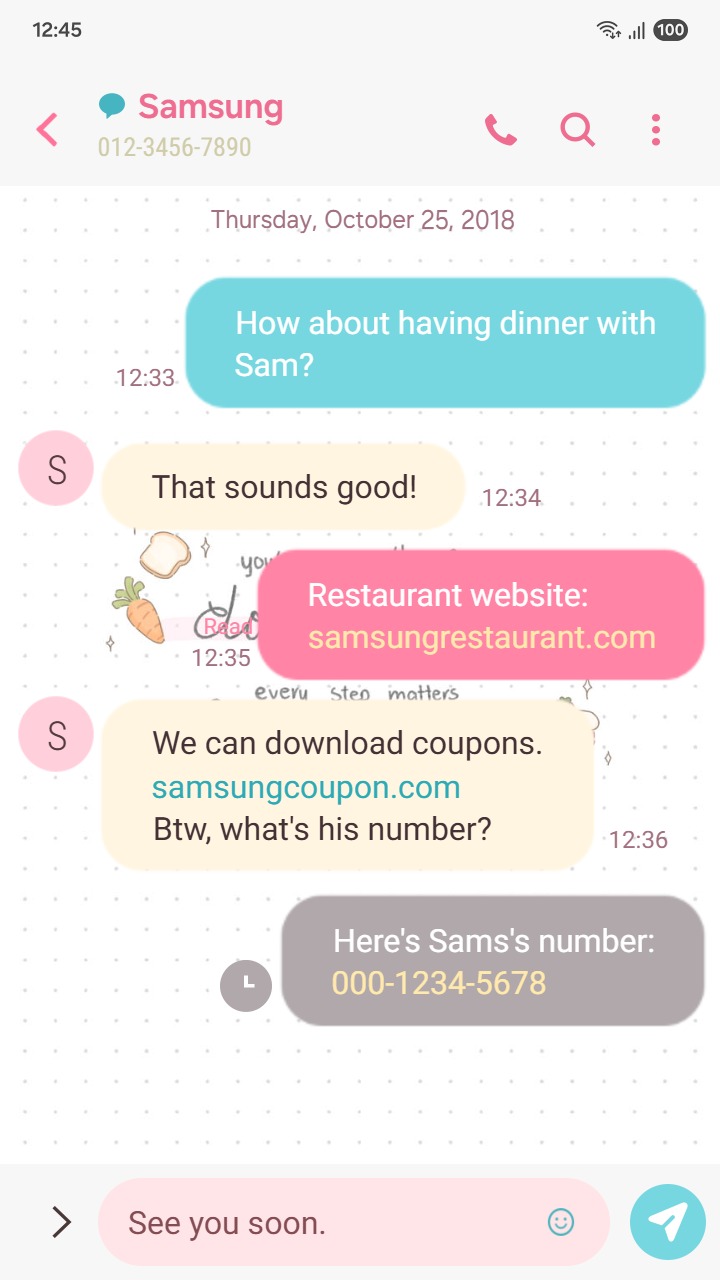 ❤️Mun❤️ Positive Message ~❤️ Premium Theme cute handwritten quote with snacks reminding you to keep moving forward