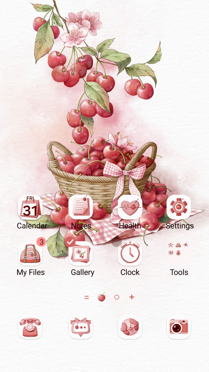 Sweet Pink Cherry Basket Theme Preview