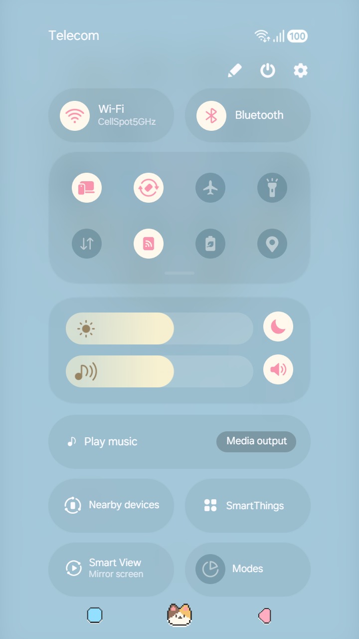 ❤️Mun❤️ Pixel Cats ~❤️ Premium Theme a cluster of tiny pixel cats forms a heart surrounded by pastel symbols