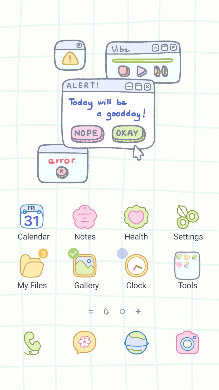 ❤️Mun❤️ Digital Window ~❤️ Premium Theme cute, nostalgic computer pop-ups and pastel flowers