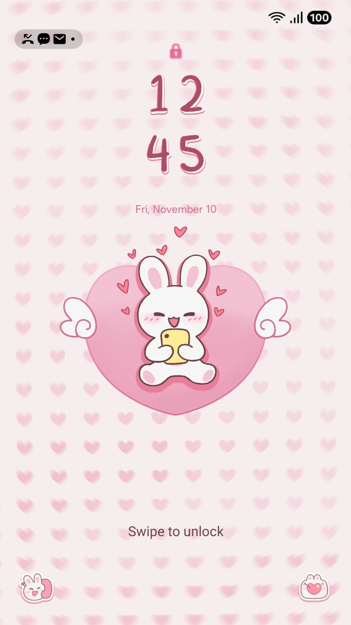 ❤️Mun❤️ Cupid Bunny ~❤️ Premium Theme a cute bunny spreading sweet love