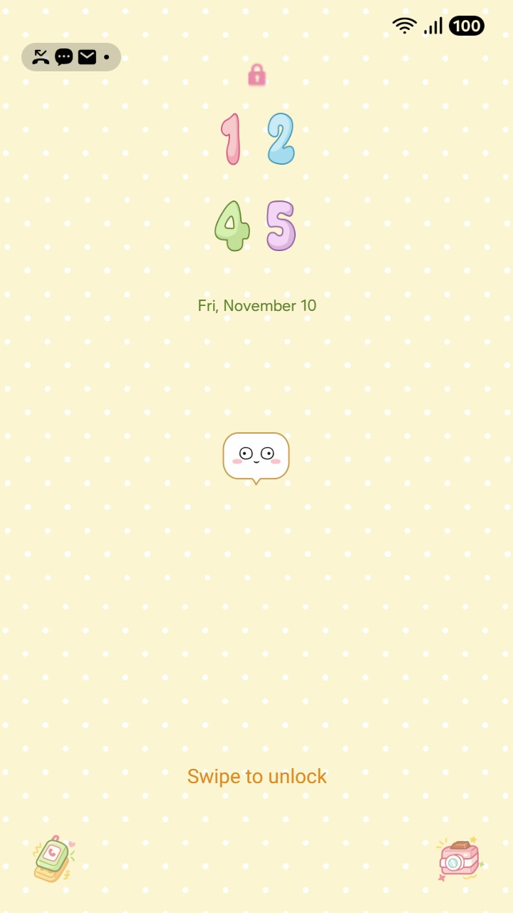 ❤️Mun❤️ Soft Polka Dots ~❤️ Premium Theme cozy yellow dots with cute custom illustrated icons