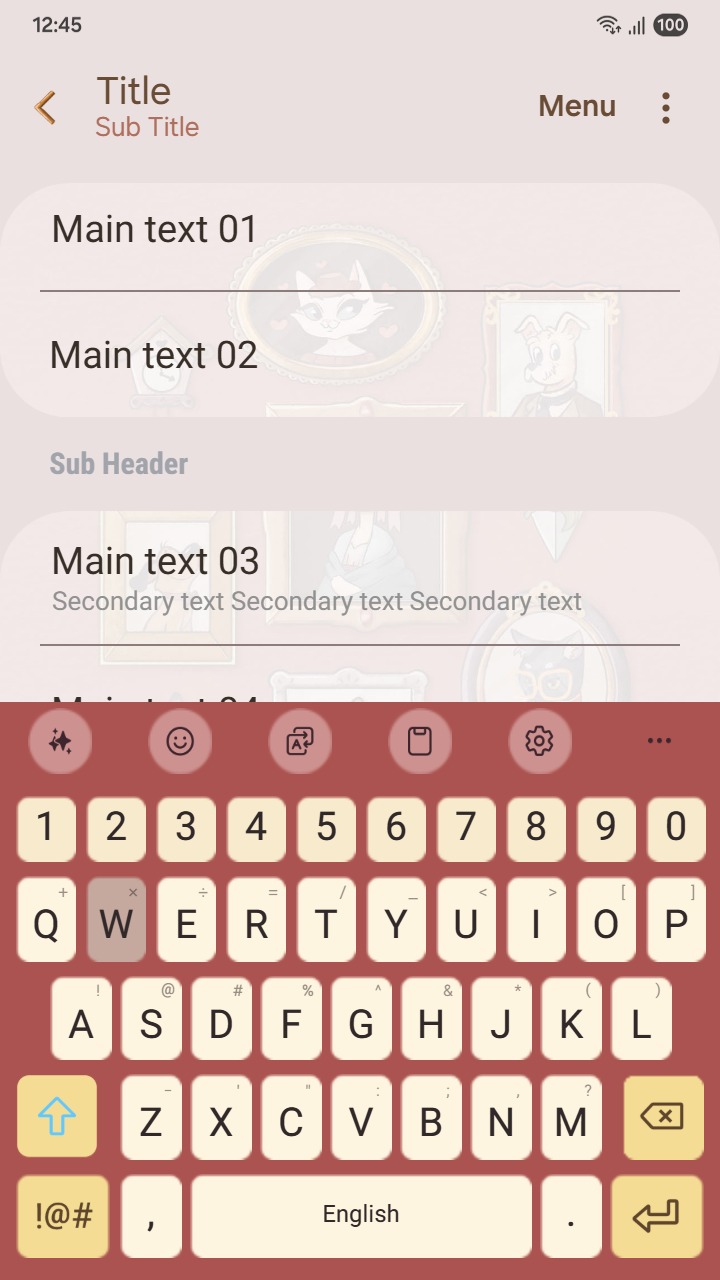 ❤️Mun❤️ Cat Family portraits ~❤️ Premium Theme a creative wall of framed cat illustrations styled like a warm family gallery