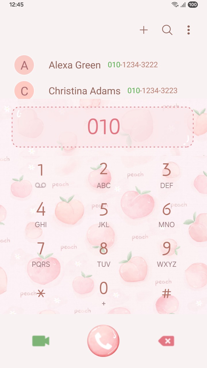 ❤️Mun❤️ Peach Pattern dream ~❤️ Premium Theme soft peach illustrations repeat in a sweet pastel pattern