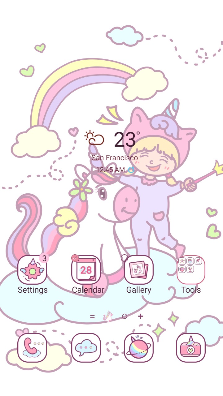 [Sim] Unicorn and Baby ~ Premium Free Theme
