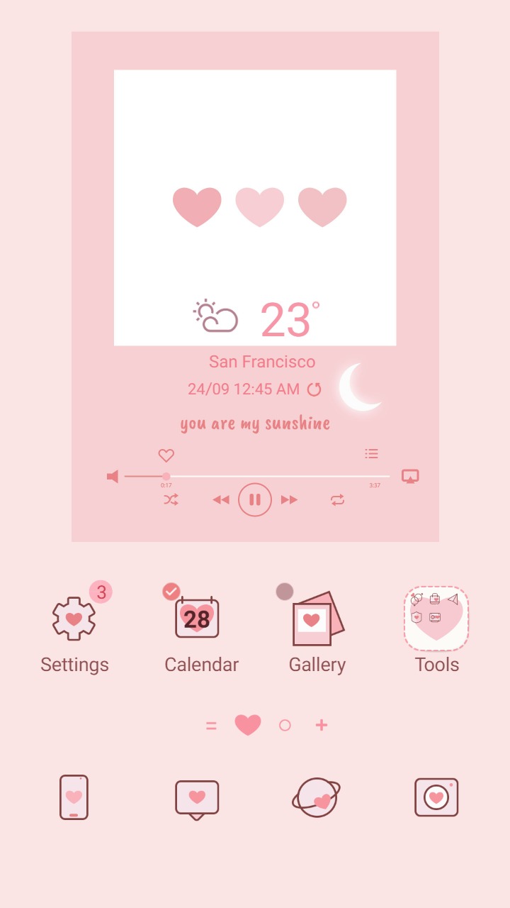 [Sim] Love Song ~ Premium Theme about pink song with heart