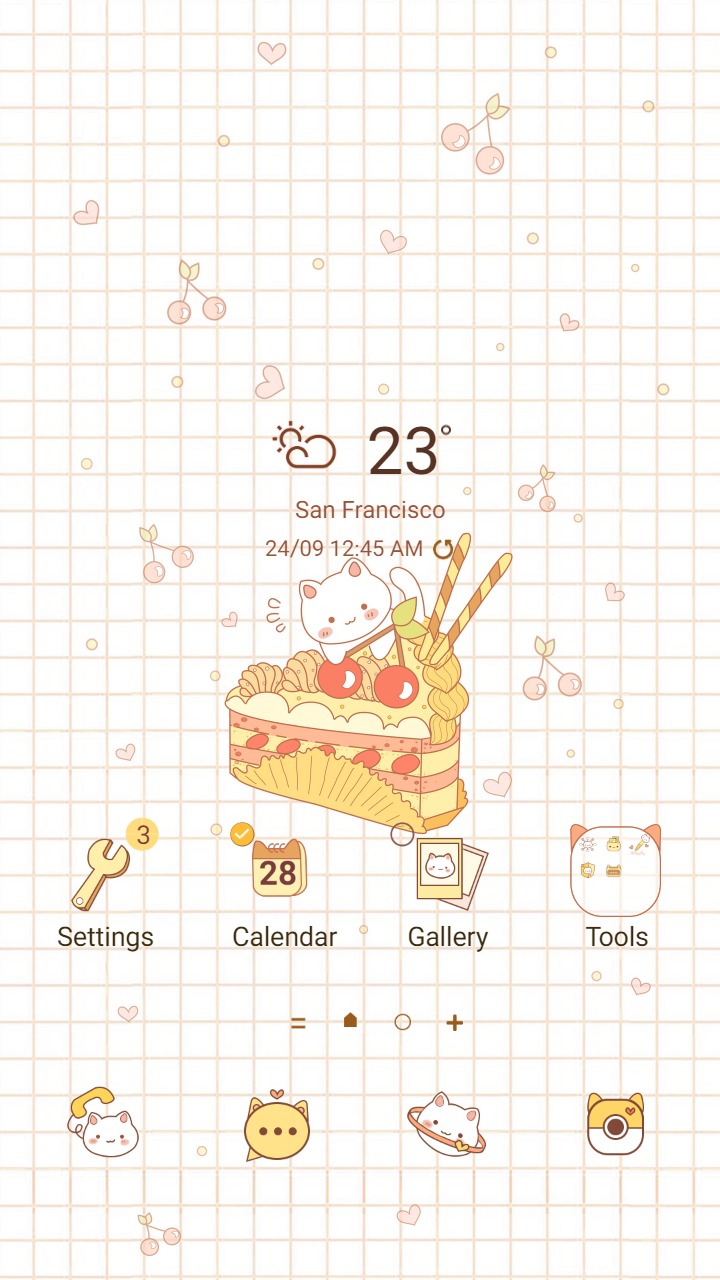 [Sim] Cat and Cake ~ Premium Theme with lovely cat and sweety cake
