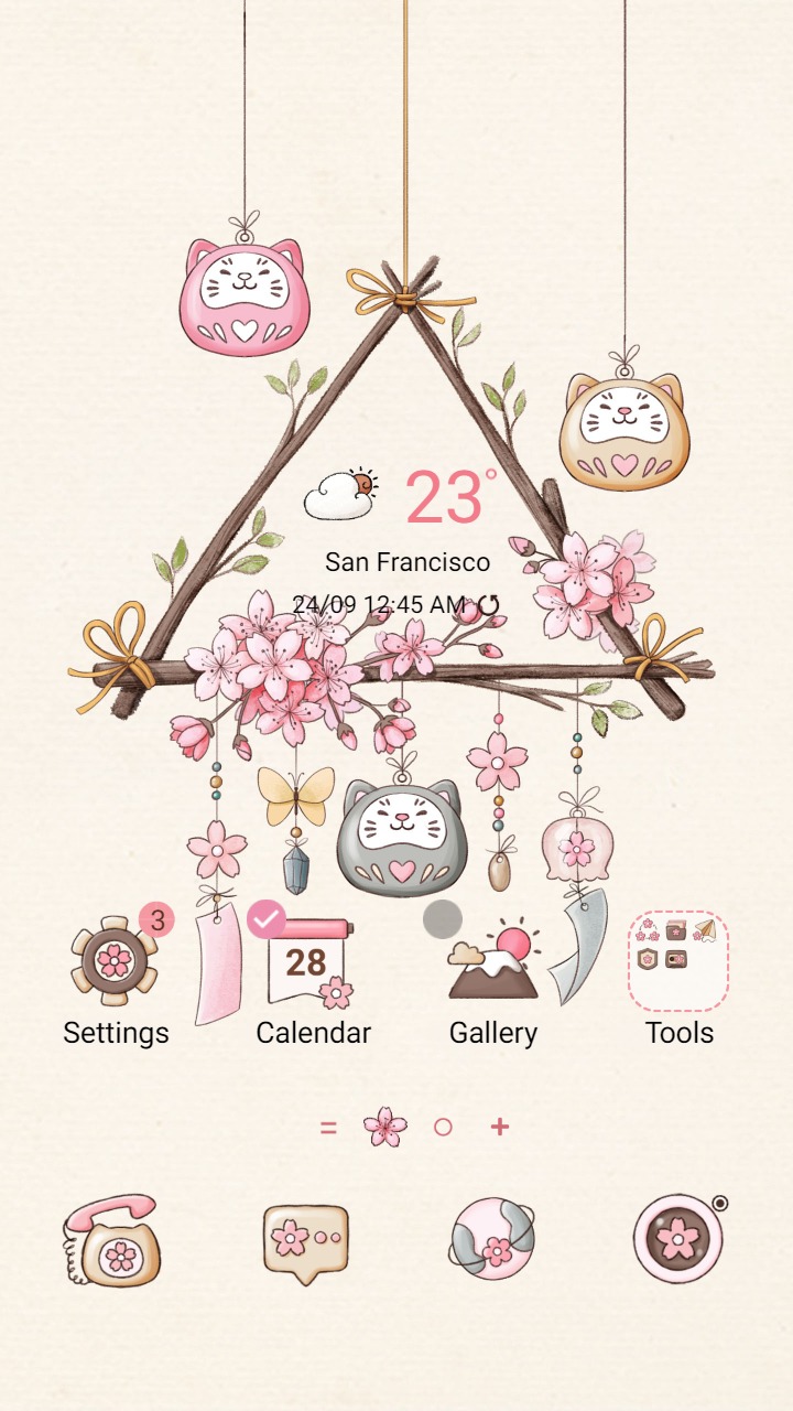 [Sim] Blossom Breeze ~ Premium Theme wind chimes hanging with cherry blossoms