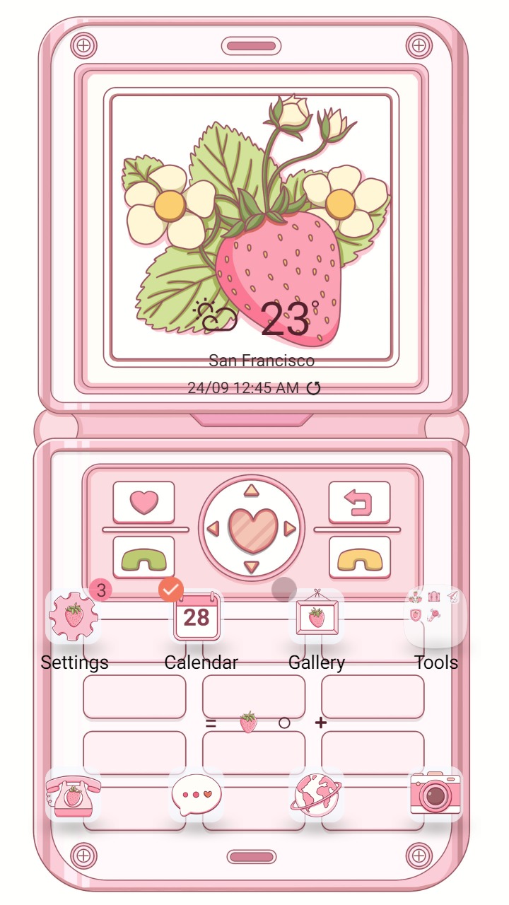 [Sim] Berry Sweet Phone ~ Premium Theme sweet strawberry phone screen
