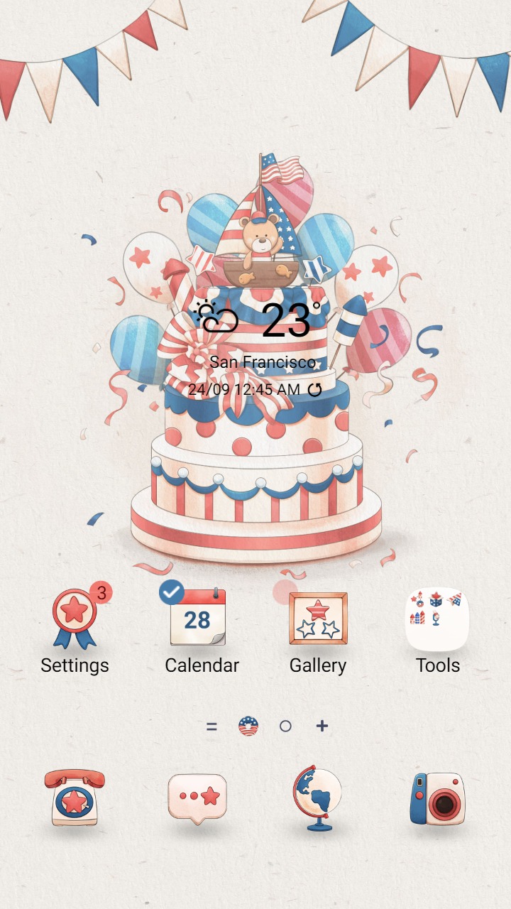 [Sim] Memorial Day Dessert ~ Premium Theme celebrates 4th of July with big birthday cake