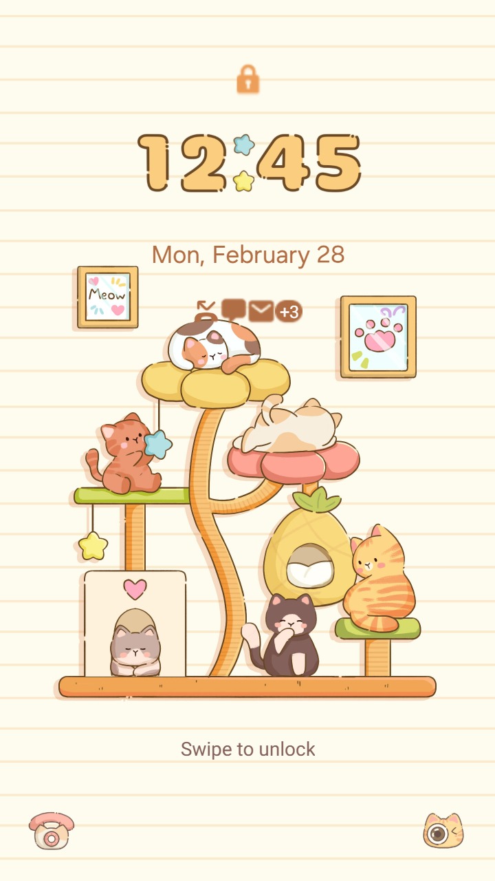 [Sim] Cat Playground ~ Premium Theme  cute cats nap and play on a pastel indoor climbing tree