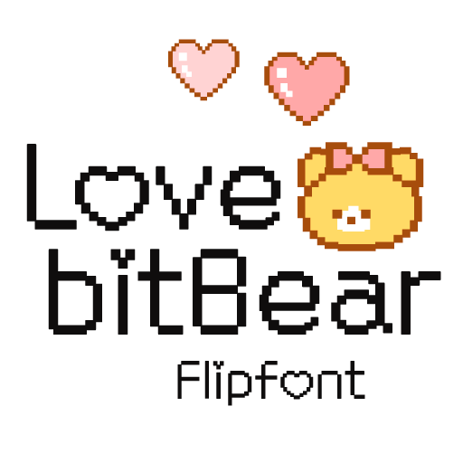 CatLoveBitBear™ Latin Flipfont